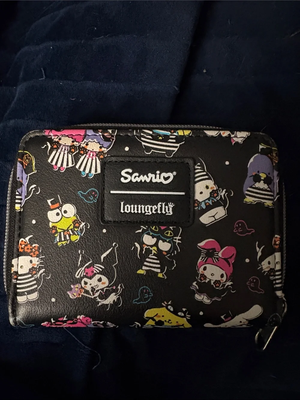 Loungefly Black Halloween Sanrio Mini Backpack with matching wallet